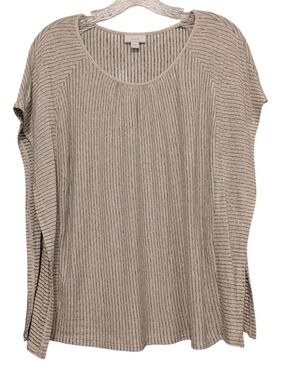 Pure Jill Scoop-Neck Stripe Top